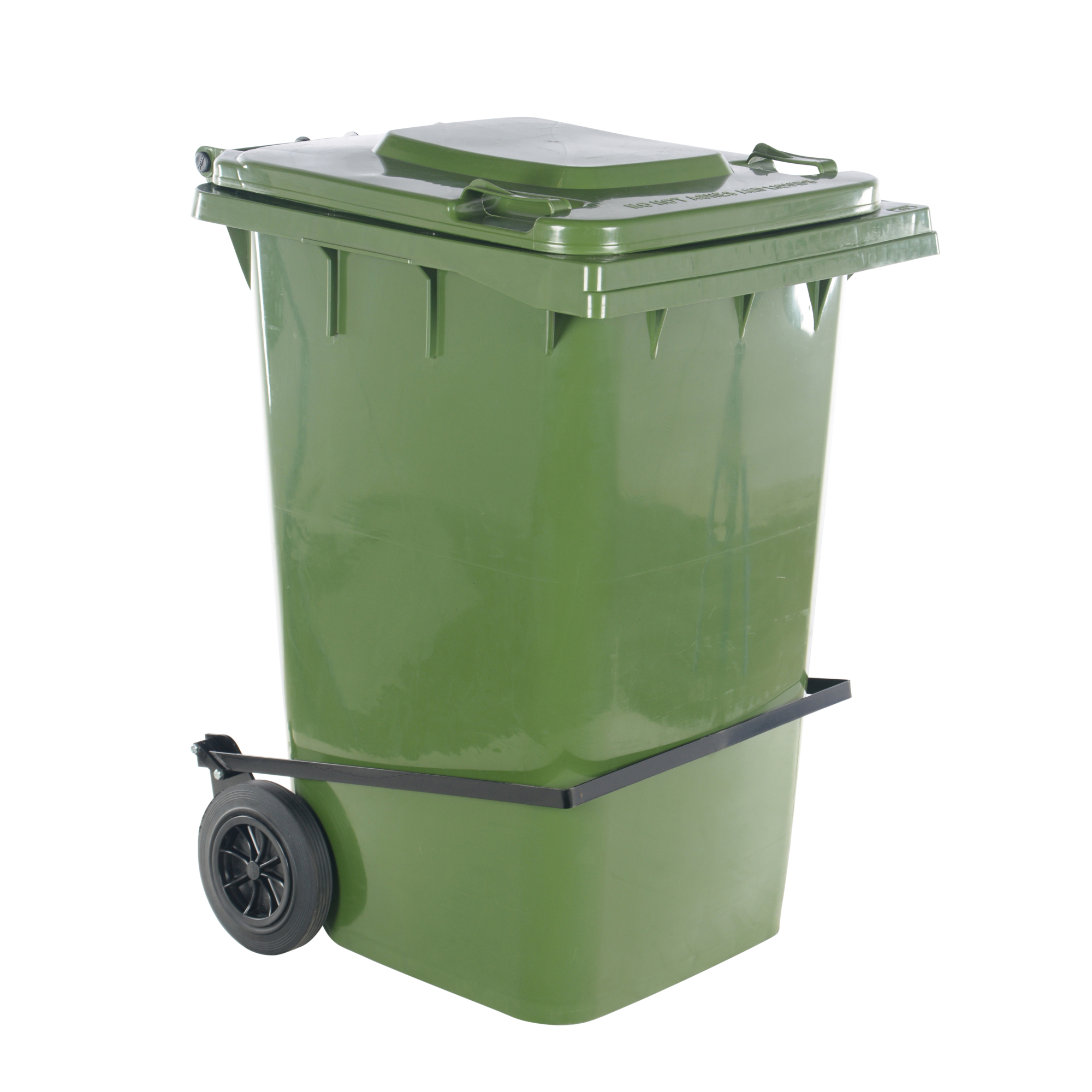 Vestil, 95 Gallon polyethylene trash can green with lift, Capacity 95 Gal, Model# TH-95-GRN-FL